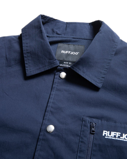 Stretch Nylon Coach Jacket Navy