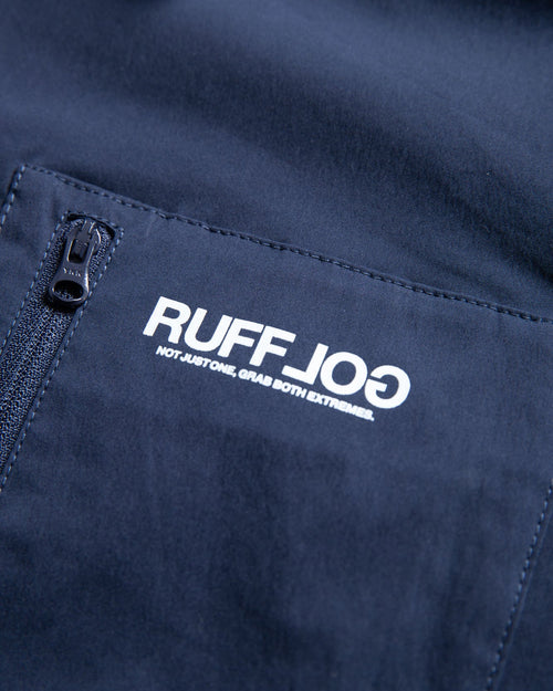 Stretch Nylon Coach Jacket Navy