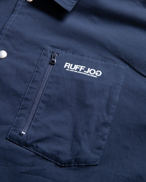 Stretch Nylon Coach Jacket Navy
