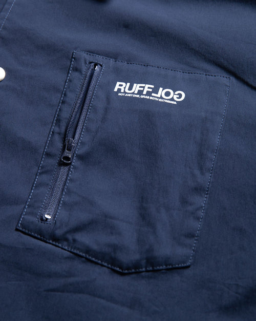 Stretch Nylon Coach Jacket Navy