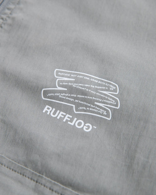 Stretch Nylon Fill-in Logo Anorak Gray Beige