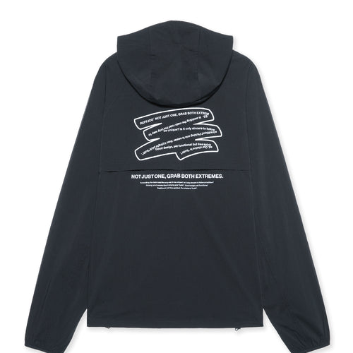 Stretch Nylon Fill-in Logo Anorak BLACK