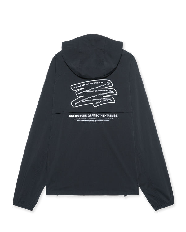 Stretch Nylon Fill-in Logo Anorak BLACK