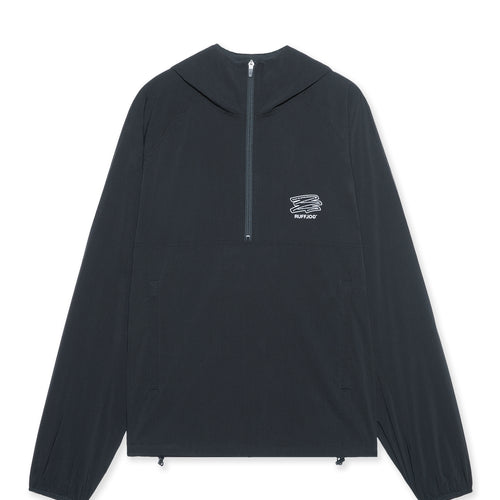 Stretch Nylon Fill-in Logo Anorak BLACK