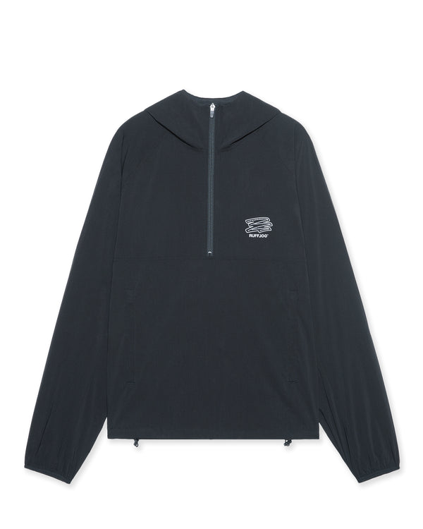 Stretch Nylon Fill-in Logo Anorak BLACK