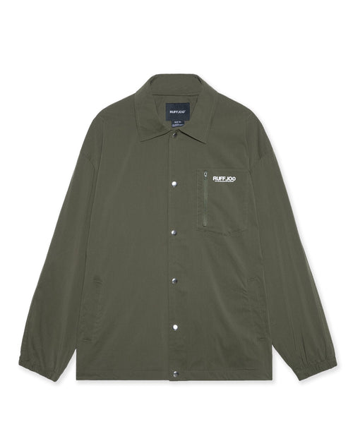 Stretch Nylon Coach Jacket Khaki