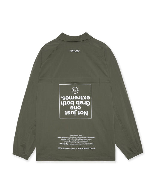 Stretch Nylon Coach Jacket Khaki