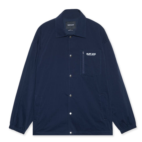 Stretch Nylon Coach Jacket Navy