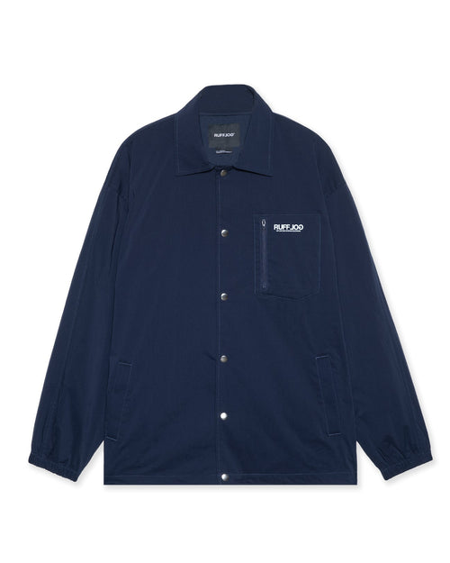Stretch Nylon Coach Jacket Navy
