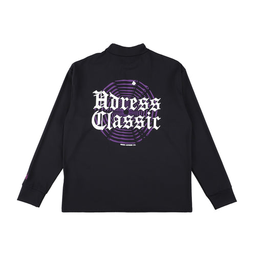 CLASSIC LOGO LONG SLEEVE MOCK NECK SHIRT  BLACK