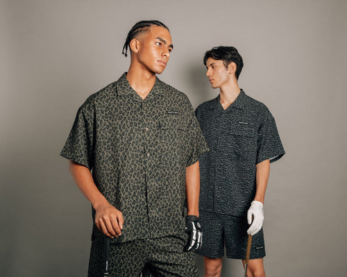 Stretch Leopard Shirt Black Leopard