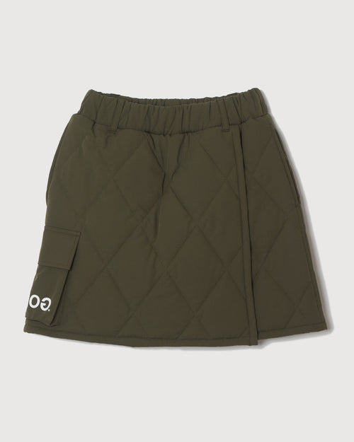 STRAIGHT QUILT PUFFER SKIRT KHAKI