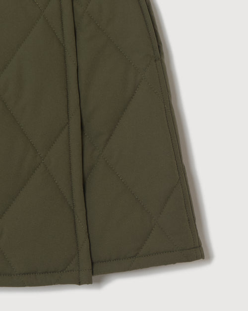 STRAIGHT QUILT PUFFER SKIRT KHAKI