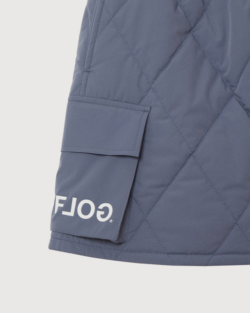 STRAIGHT QUILT PUFFER SKIRT GREY
