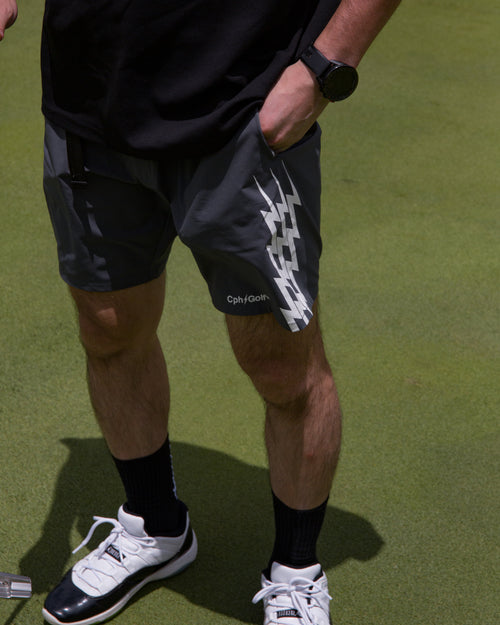 #THUNDER STRIPES ADJUSTABLE SHORT GRAY