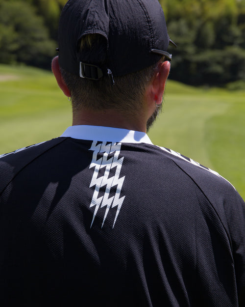 #THUNDER STRIPES HENRY POLO BLACK