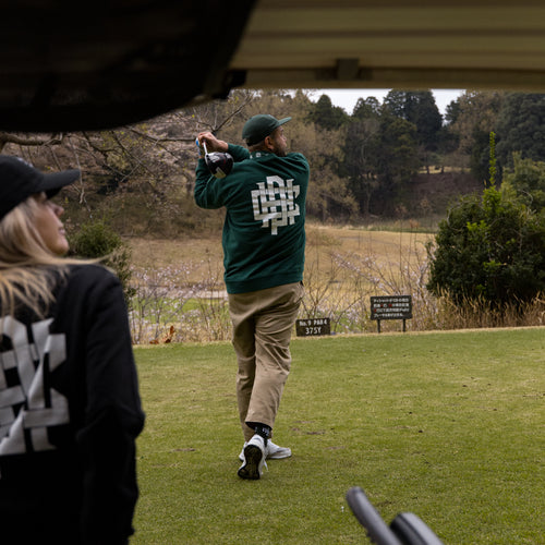 #OVERLAP LOGO CREW SWEAT GREEN