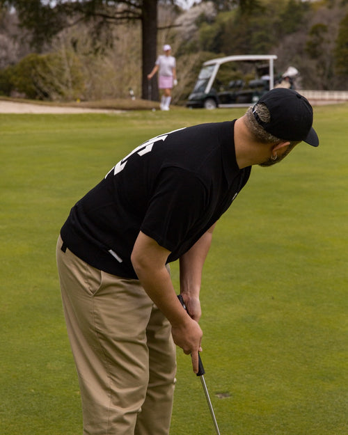 #OVERLAP LOGO FLAT VISOR CAP BLACK