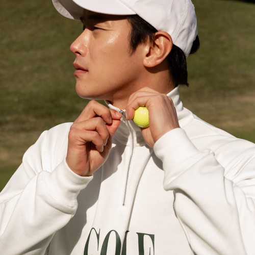 #HALF ZIP CPH GOLF CLUB PULLOVER WHITE