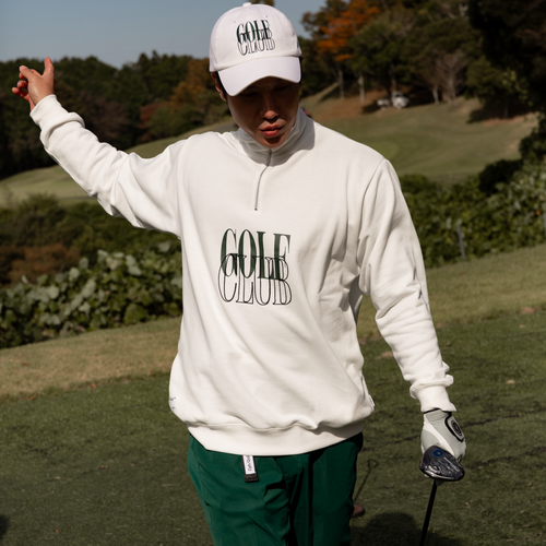 #HALF ZIP CPH GOLF CLUB PULLOVER WHITE