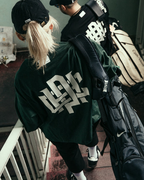 #OVERLAP LOGO NO COLLAR JACKET WM GREEN