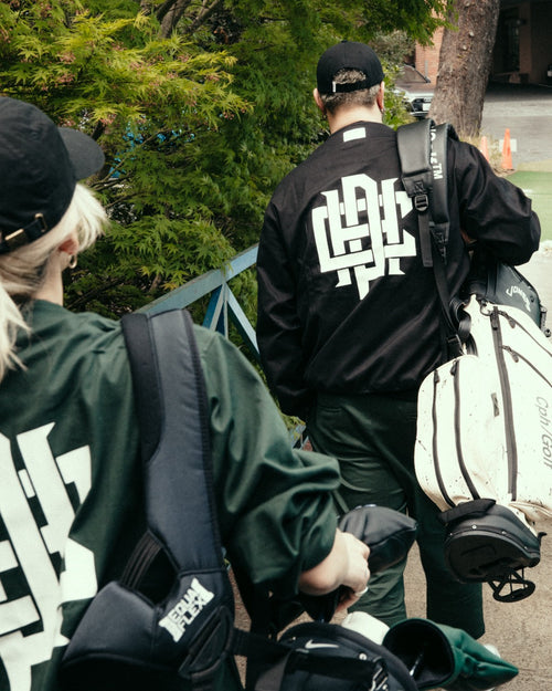 #OVERLAP LOGO NO COLLAR JACKET BLACK
