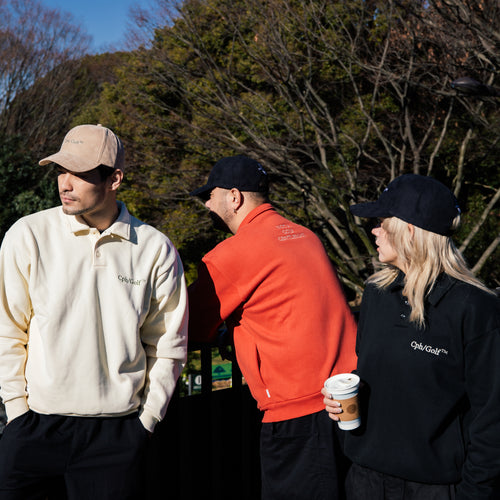 #DIGNIFIED LOGO FLEECE PULLOVER L/S POLO CREAM