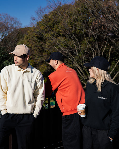 #DIGNIFIED LOGO FLEECE PULLOVER L/S POLO CREAM