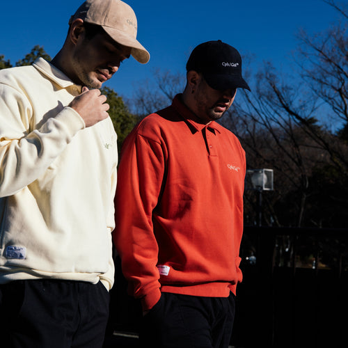 #DIGNIFIED LOGO FLEECE PULLOVER L/S POLO CREAM