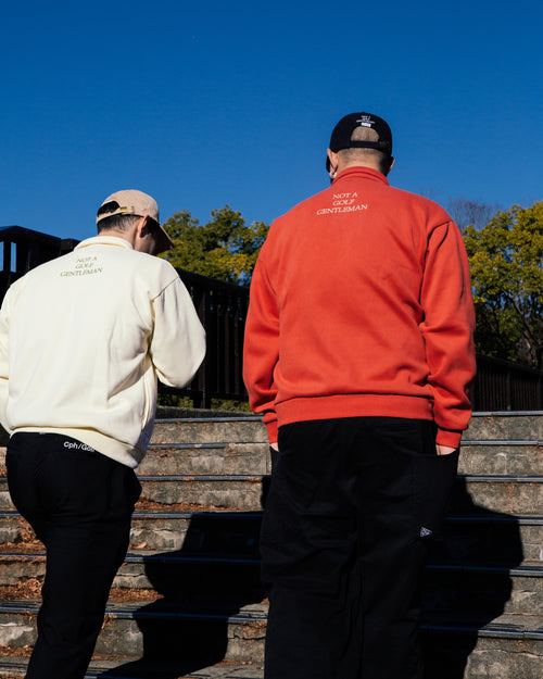 #DIGNIFIED LOGO FLEECE PULLOVER L/S POLO CREAM