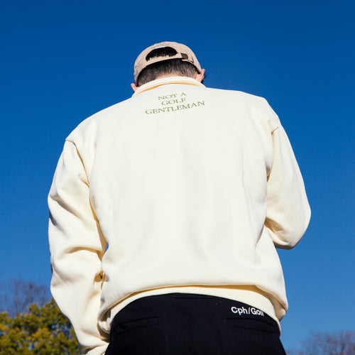 #DIGNIFIED LOGO FLEECE PULLOVER L/S POLO CREAM