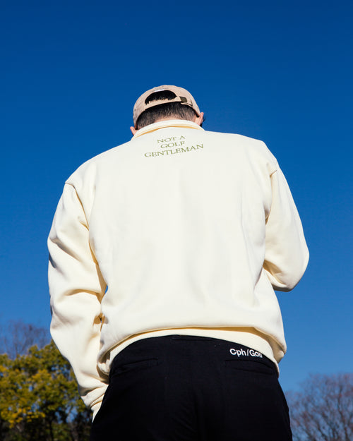 #DIGNIFIED LOGO FLEECE PULLOVER L/S POLO CREAM