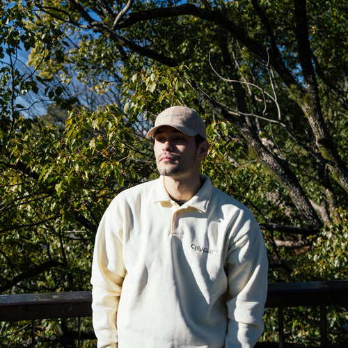 #DIGNIFIED LOGO FLEECE PULLOVER L/S POLO CREAM