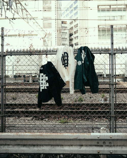 #OVERLAP LOGO NO COLLAR JACKET BLACK