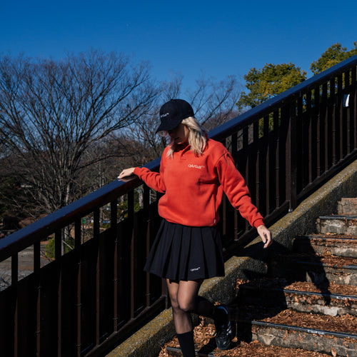 [WOMEN]#DIGNIFIED LOGO FLEECE PULLOVER L/S POLO RED