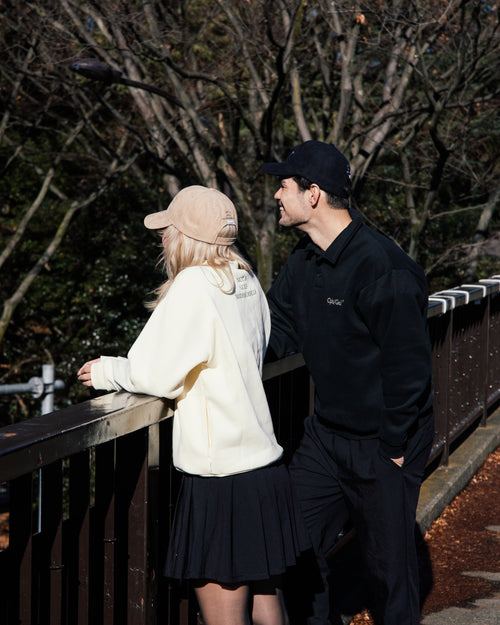 [WOMEN]#DIGNIFIED LOGO FLEECE PULLOVER L/S POLO CREAM