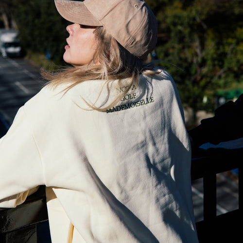 [WOMEN]#DIGNIFIED LOGO FLEECE PULLOVER L/S POLO CREAM