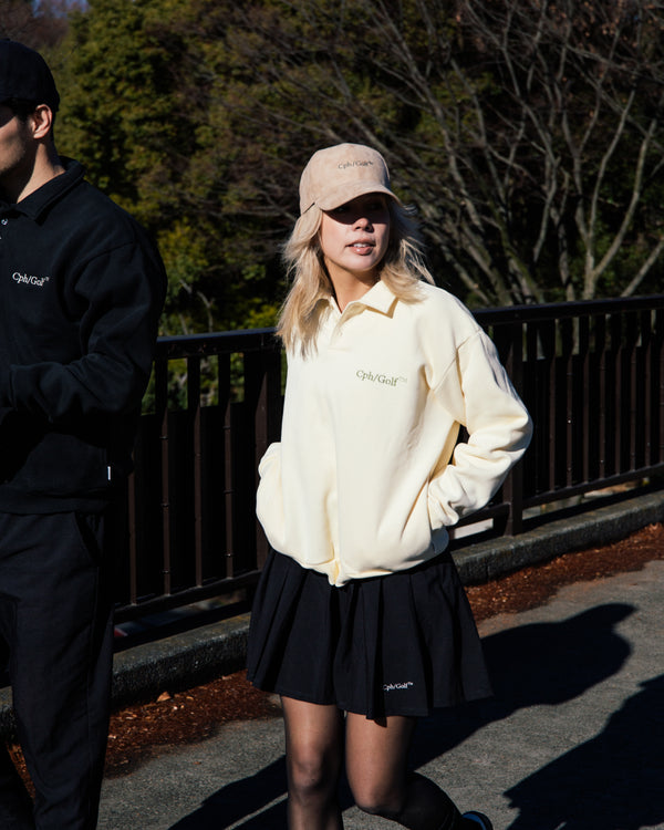 [WOMEN]#DIGNIFIED LOGO FLEECE PULLOVER L/S POLO CREAM