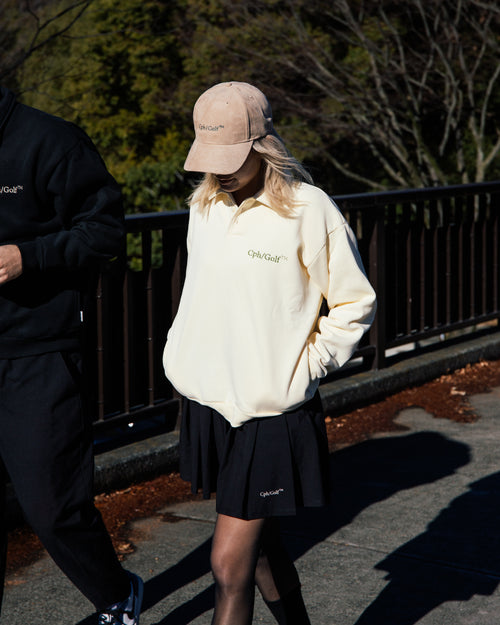 [WOMEN]#DIGNIFIED LOGO FLEECE PULLOVER L/S POLO CREAM
