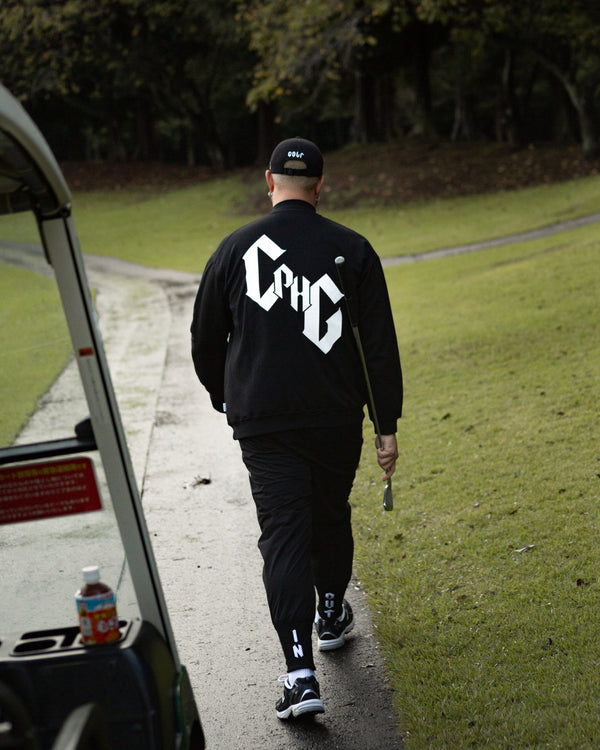 #09×2 IN OUT L/S MOCK NECK TEE BLACK