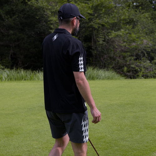 #THUNDER STRIPES POLO BLACK