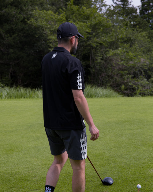 #THUNDER STRIPES POLO BLACK