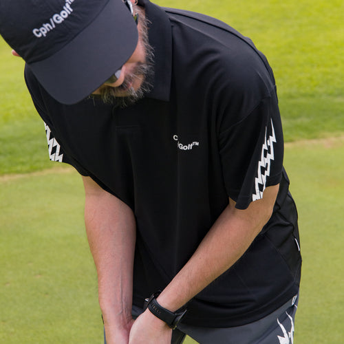 #THUNDER STRIPES POLO BLACK