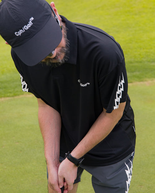 #THUNDER STRIPES POLO BLACK