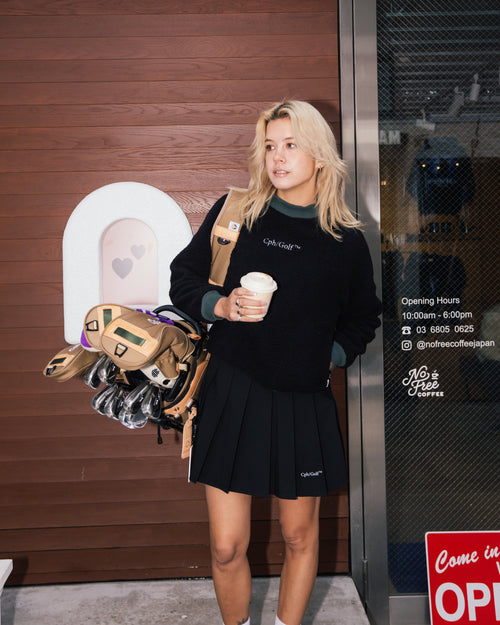 [WOMEN] #BI COLOR MOCK NECK PULLOVER BLACK