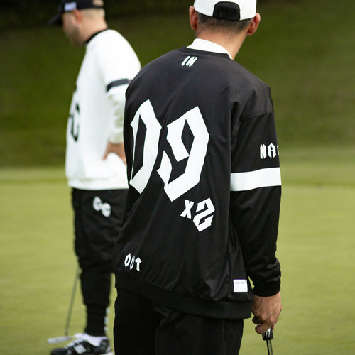 #09×2 IN OUT DOUBLE MESH L/S TEE BLACK