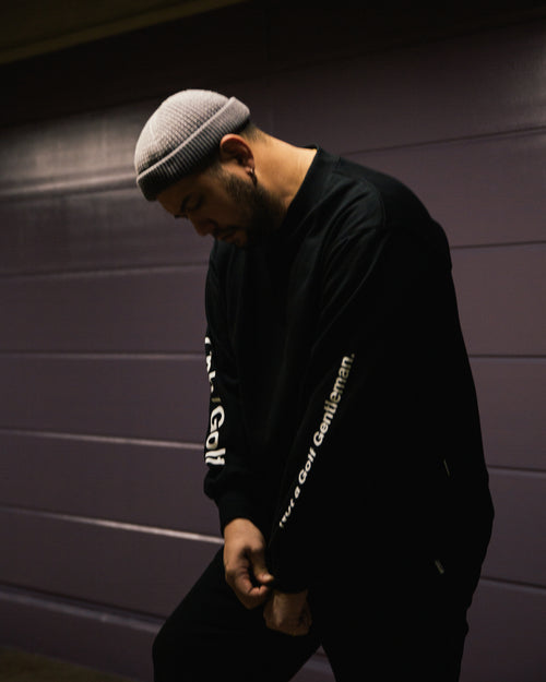 #ACTIVE MOCK NECKN SWEAT BLACK