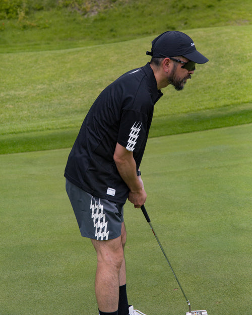 #THUNDER STRIPES POLO BLACK