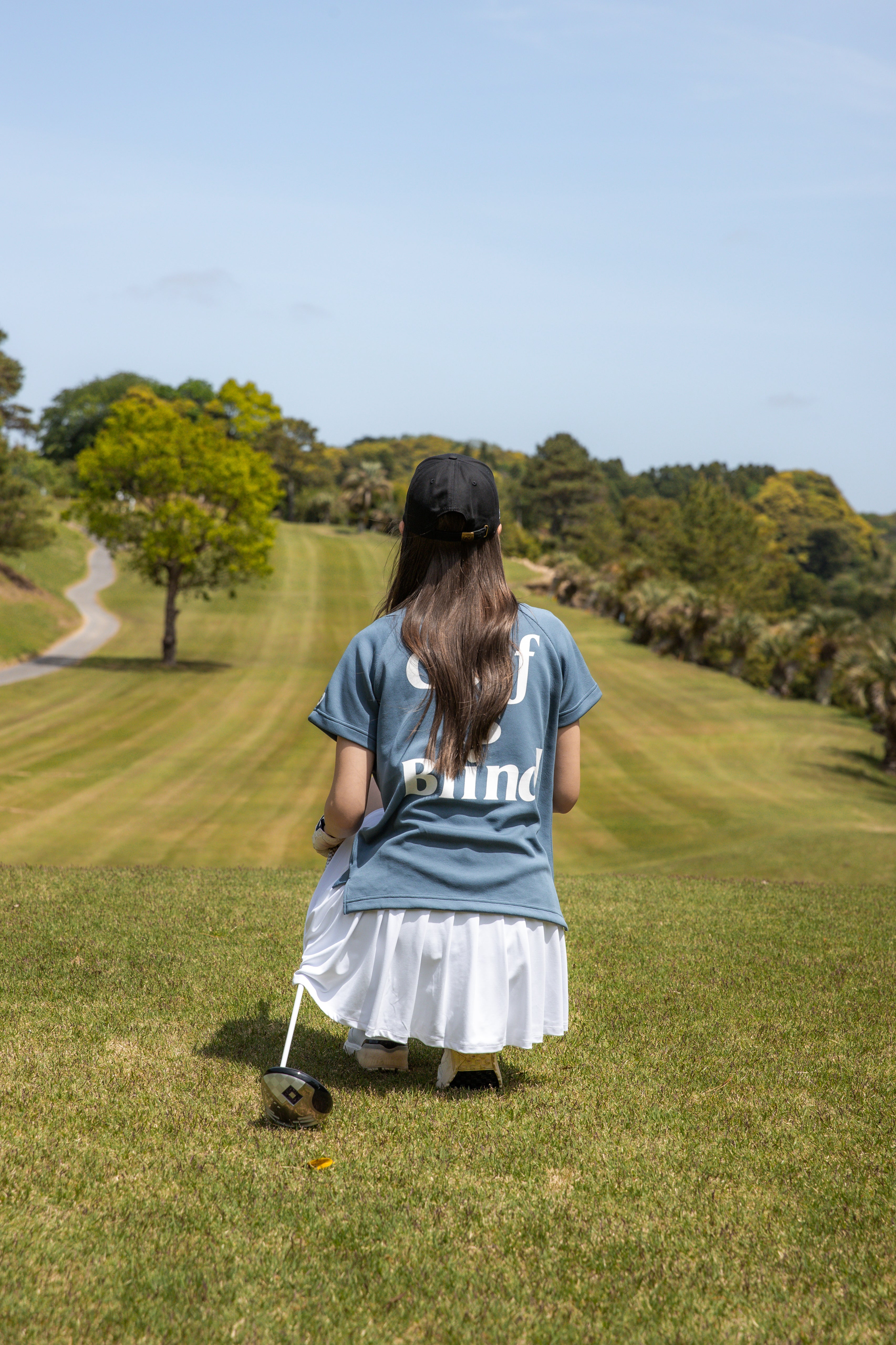 RUFFLOG CURSIVE LOGO SKIRT WHITE
