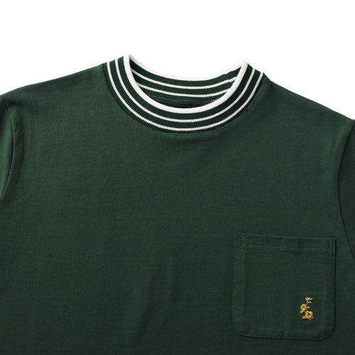 HIGH NECK POCKET T-SHIRT GREEN